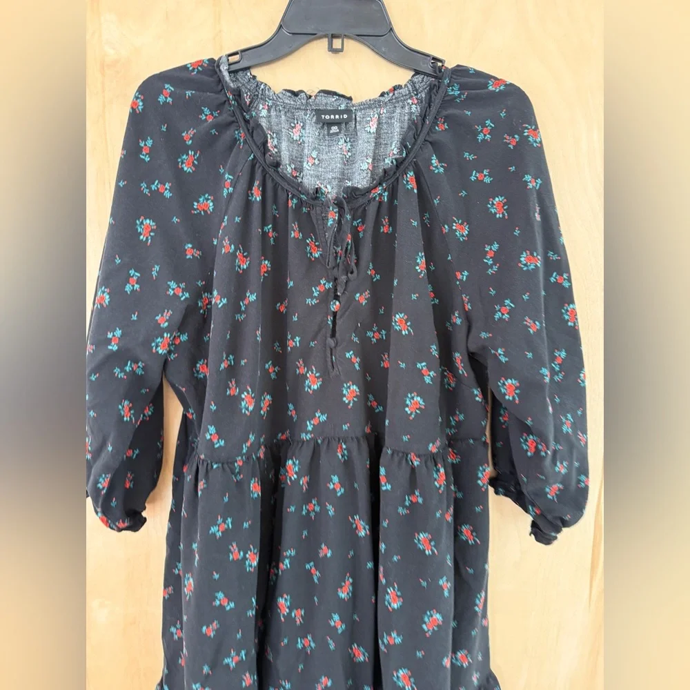 Torrid Challis Ruffle Mini Dress - Picture 4 of 8